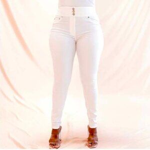Sassy Jones 'Khloe' Denim Leggings - white (NWT)
